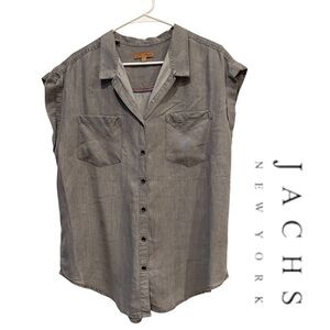 Jach’s Girlfriend Grey Denim Top, Large